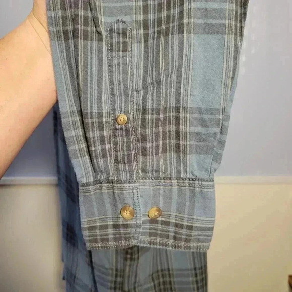 Eddie Bauer Men's Extra Large Blue Gray Long Sleeve Casual Button Down - Picture 8 of 11